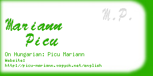 mariann picu business card